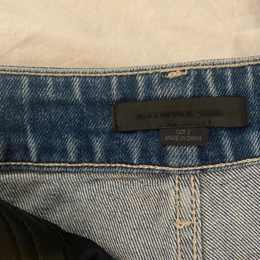 Excellent condition Alexander Wang high waisted leather and denim pants. - Picture 4 of 5
